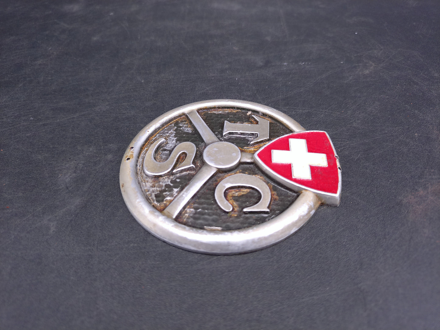 TCS Switzerland Touring Car Club Grille Badge Vintage
