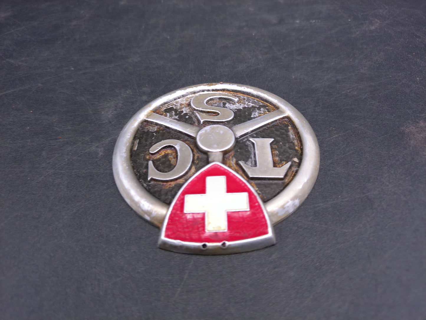 TCS Switzerland Touring Car Club Grille Badge Vintage