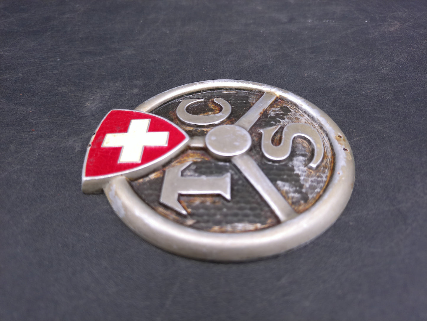 TCS Switzerland Touring Car Club Grille Badge Vintage