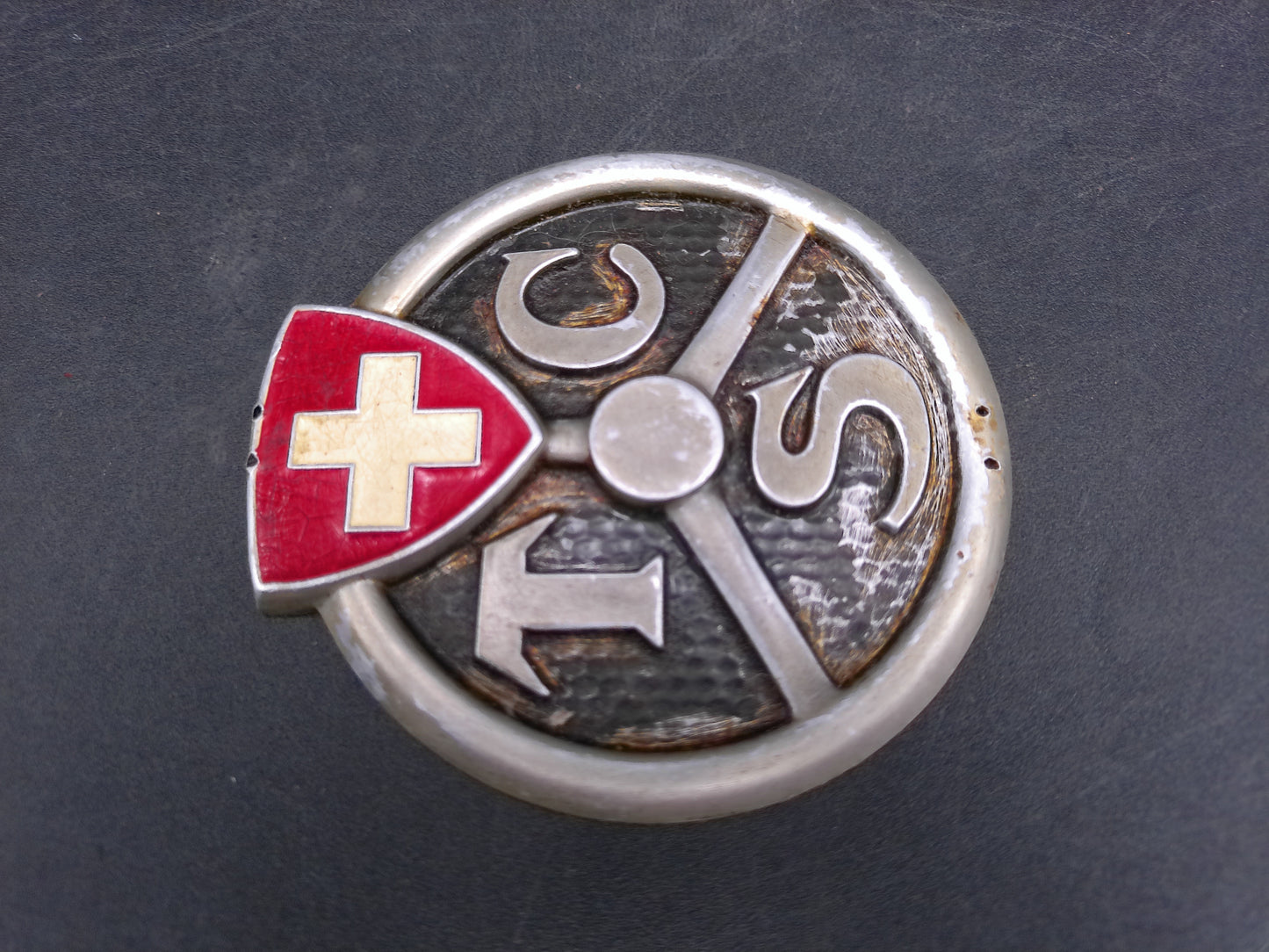 TCS Switzerland Touring Car Club Grille Badge Vintage