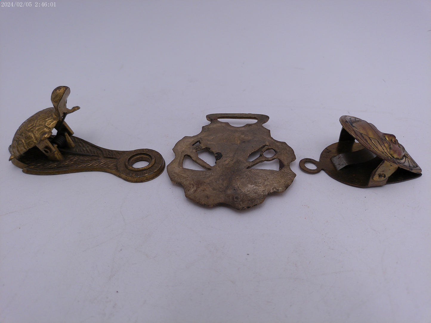 Vintage Horse Medallion Turtle and Lady Paper Clip