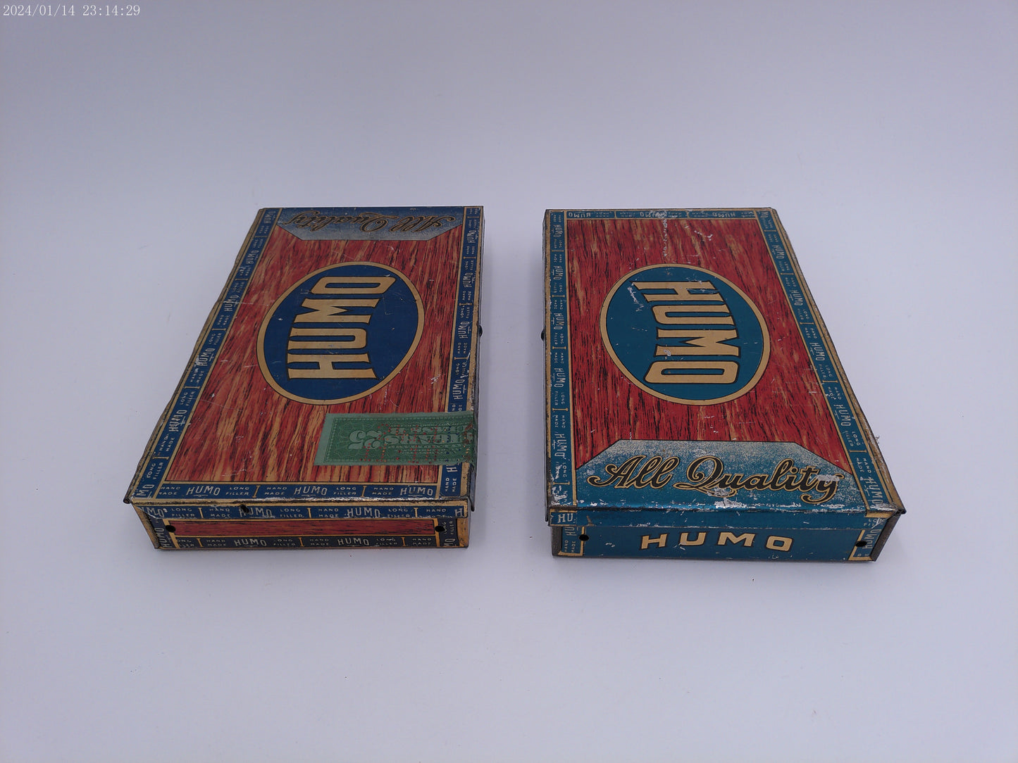 Antique Humo Tobacco Cigar Tin Lot of 2