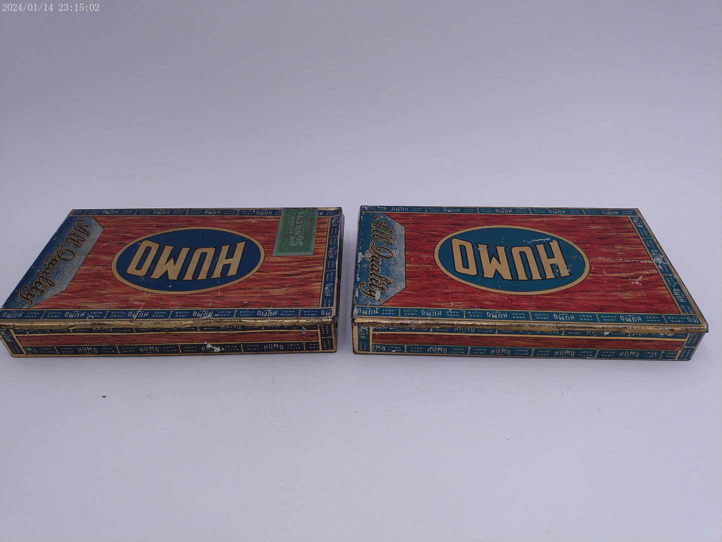 Antique Humo Tobacco Cigar Tin Lot of 2