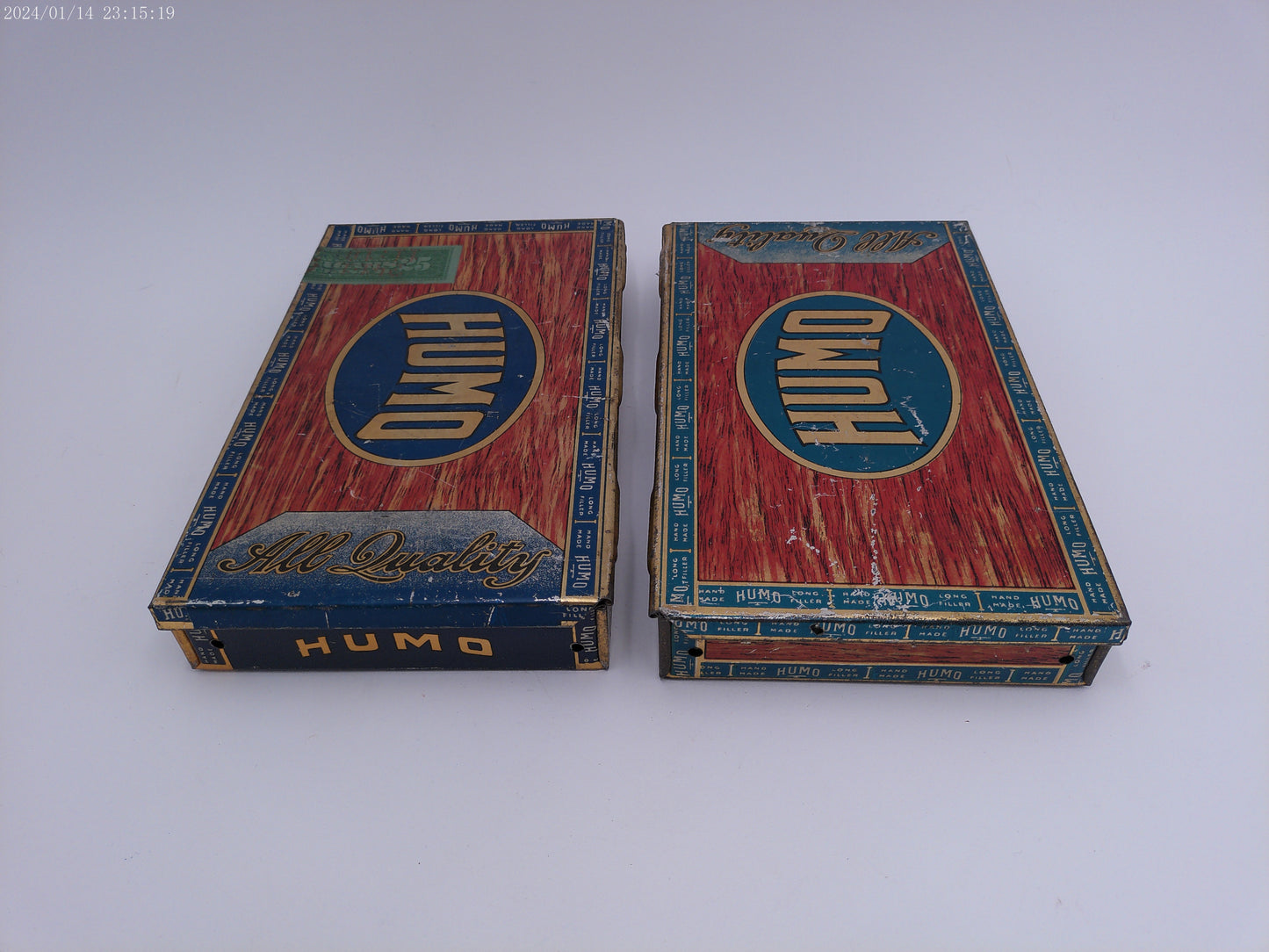 Antique Humo Tobacco Cigar Tin Lot of 2