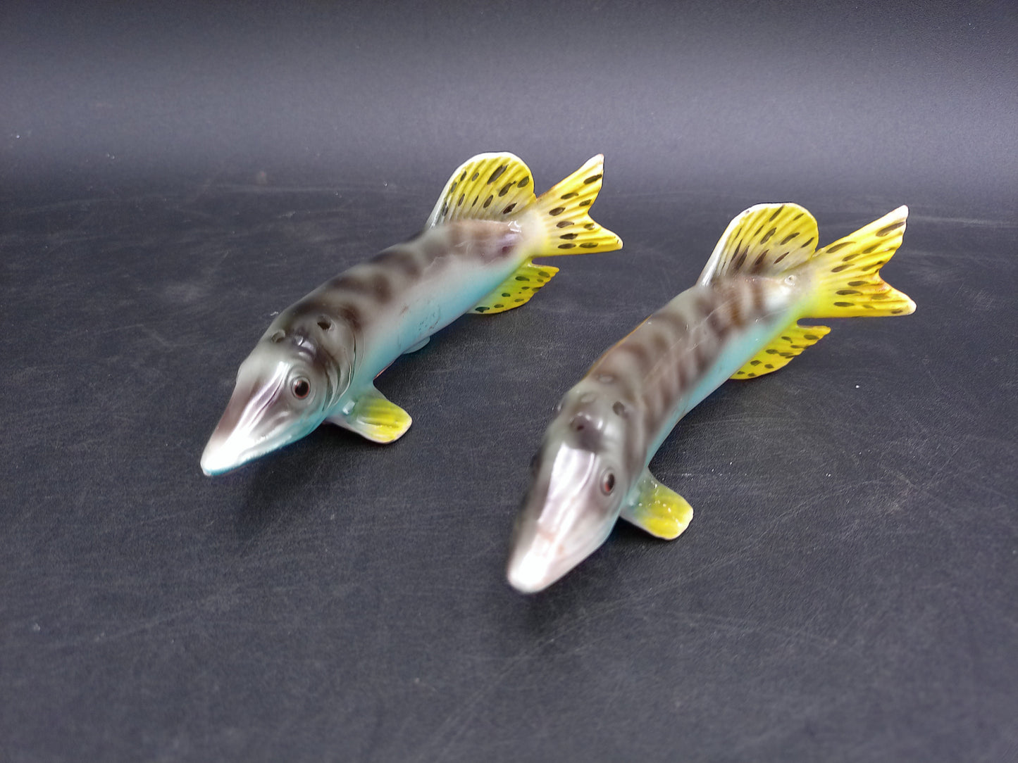 Salt and Pepper Shakers Muskellunge Muskie Fish Design Vintage