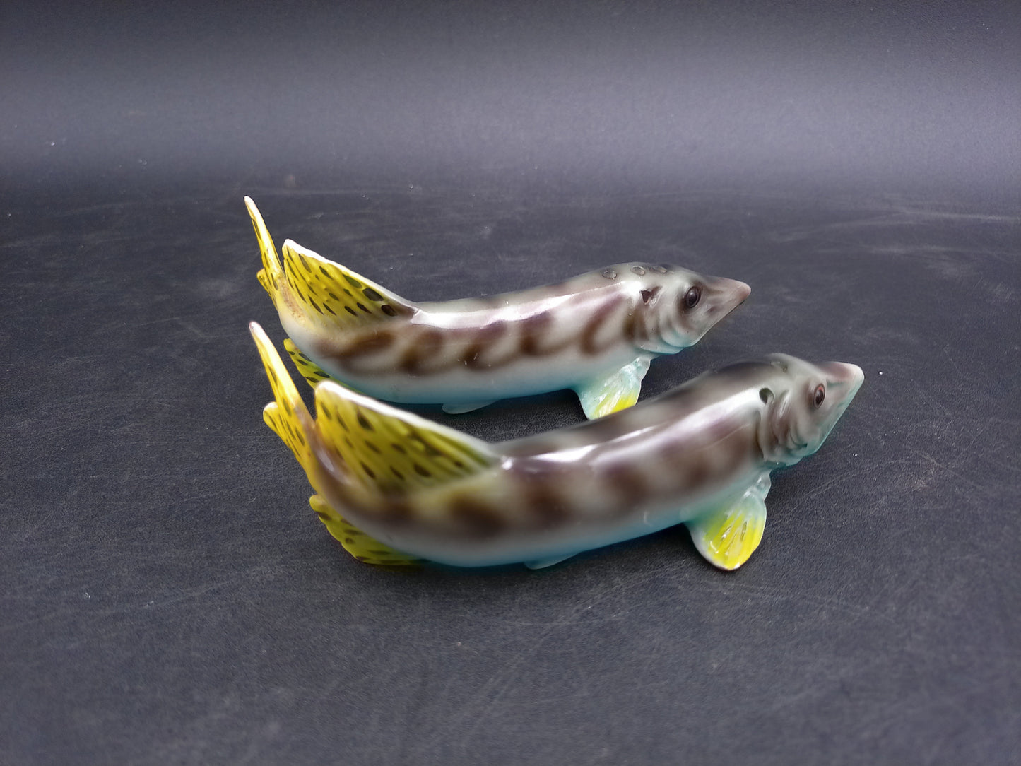 Salt and Pepper Shakers Muskellunge Muskie Fish Design Vintage
