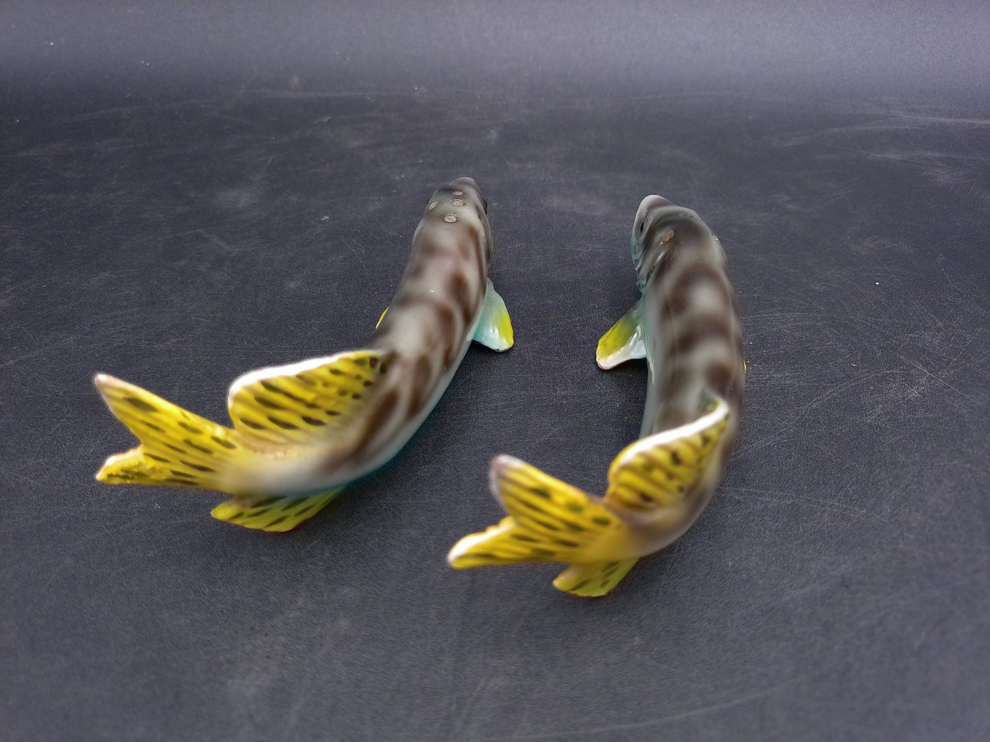 Salt and Pepper Shakers Muskellunge Muskie Fish Design Vintage