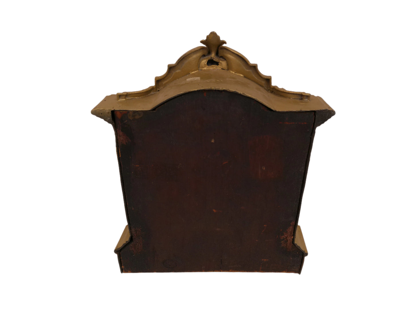 Ornate Mantel Clock Antique Gold Painted Brass