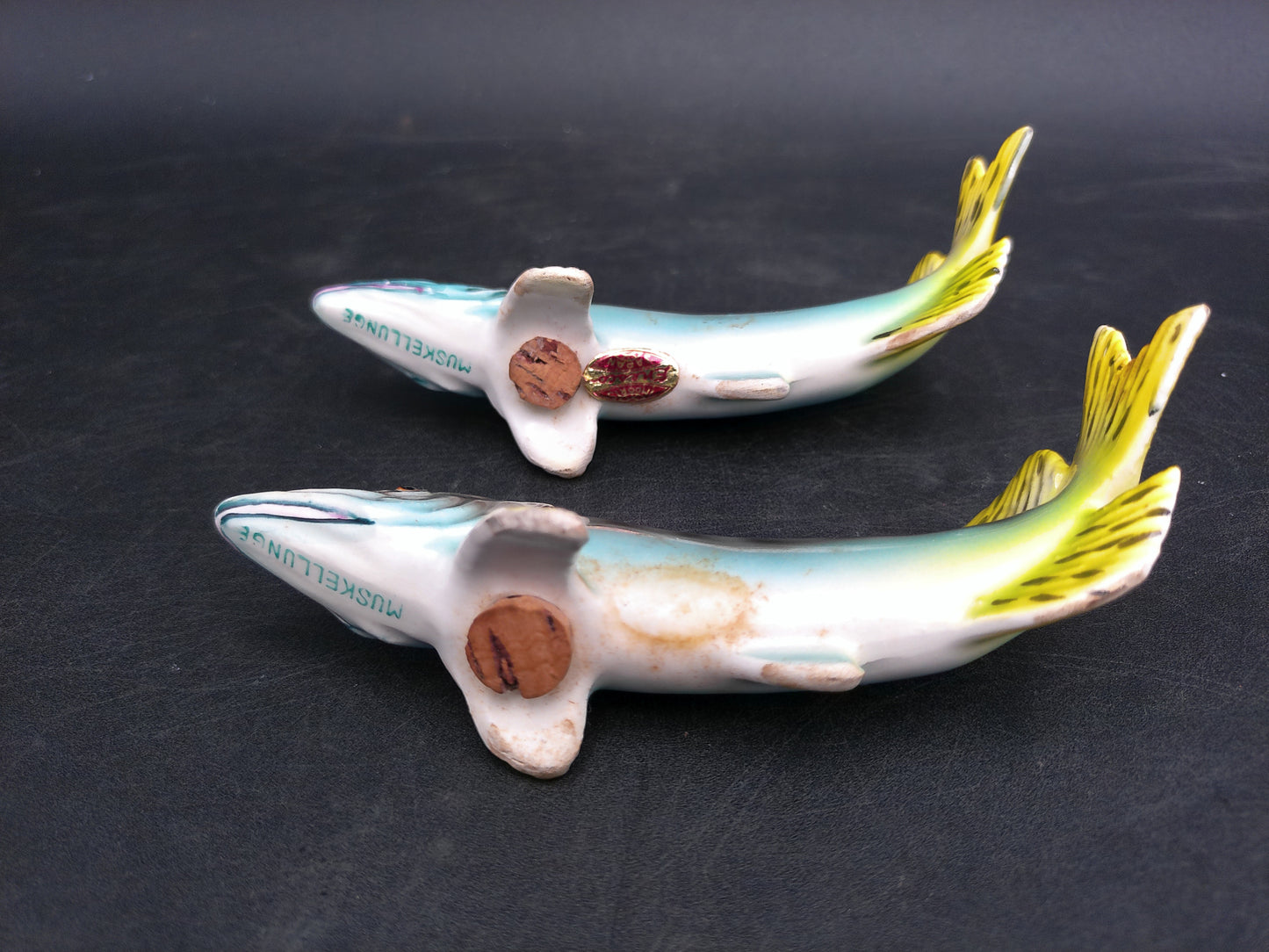 Salt and Pepper Shakers Muskellunge Muskie Fish Design Vintage
