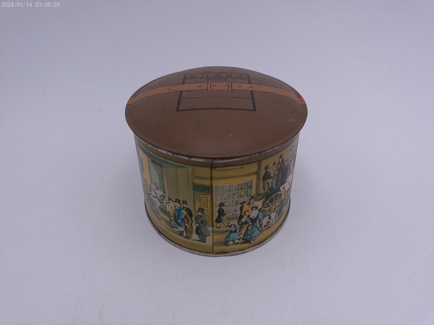 Vintage Victorian Tin Dobbs Fifth Avenue Hats Storage Powder Tin with Hat