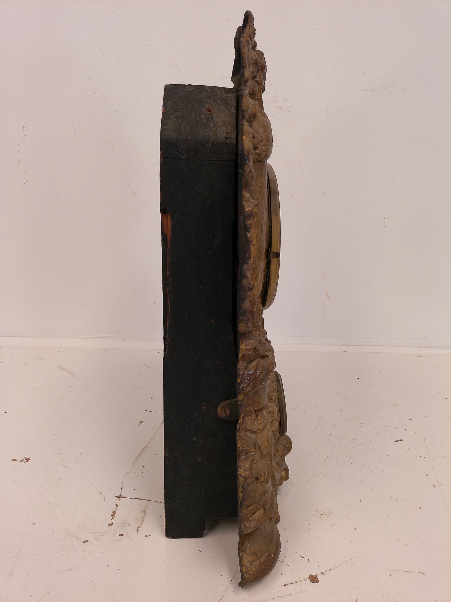 Nicholas Muller & Sons Lady Peacock gold Cast Iron Mantel Clock #2