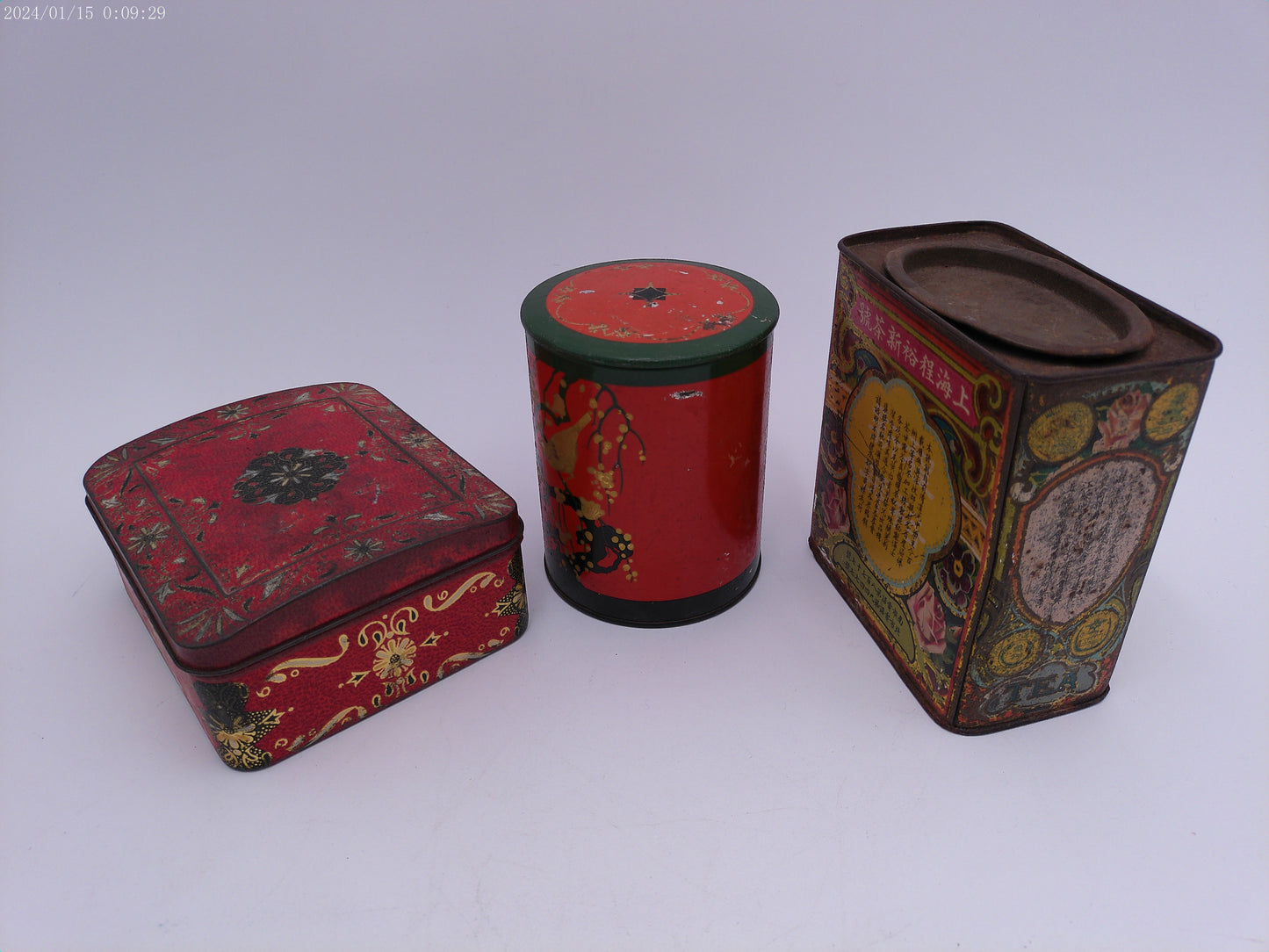 lot of 3 Tins one is a Victorian Biscuit Tin