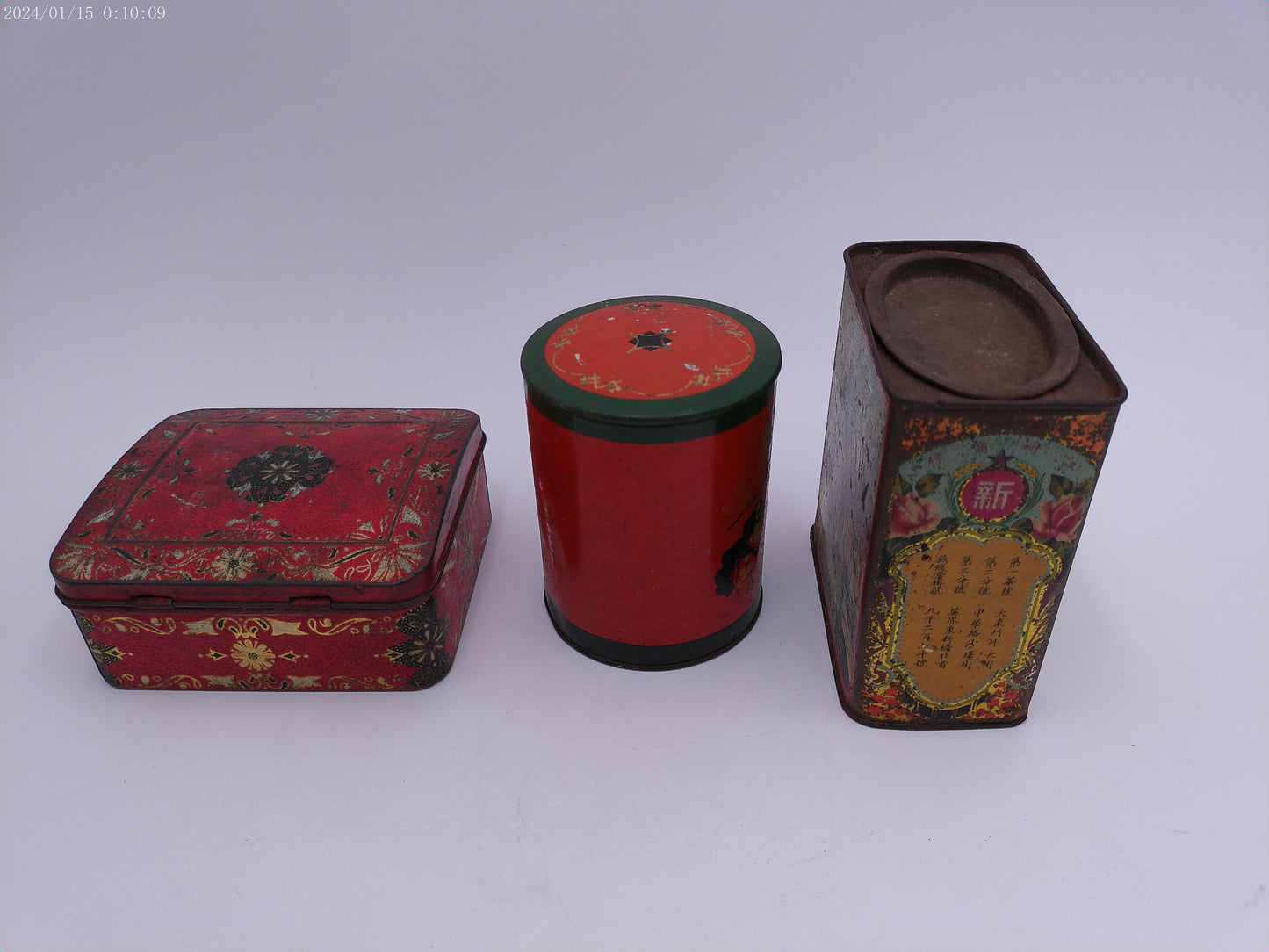 lot of 3 Tins one is a Victorian Biscuit Tin