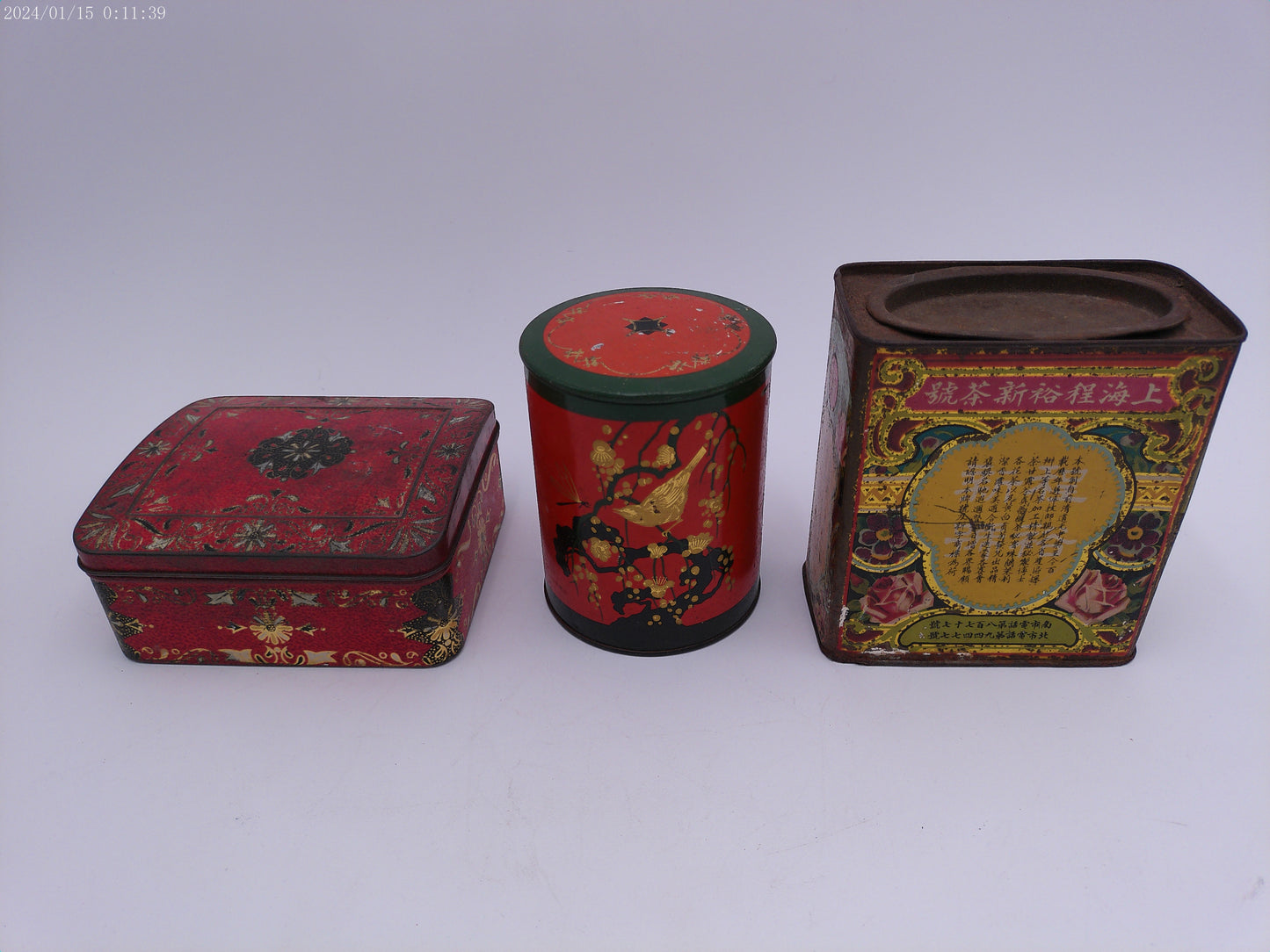 lot of 3 Tins one is a Victorian Biscuit Tin