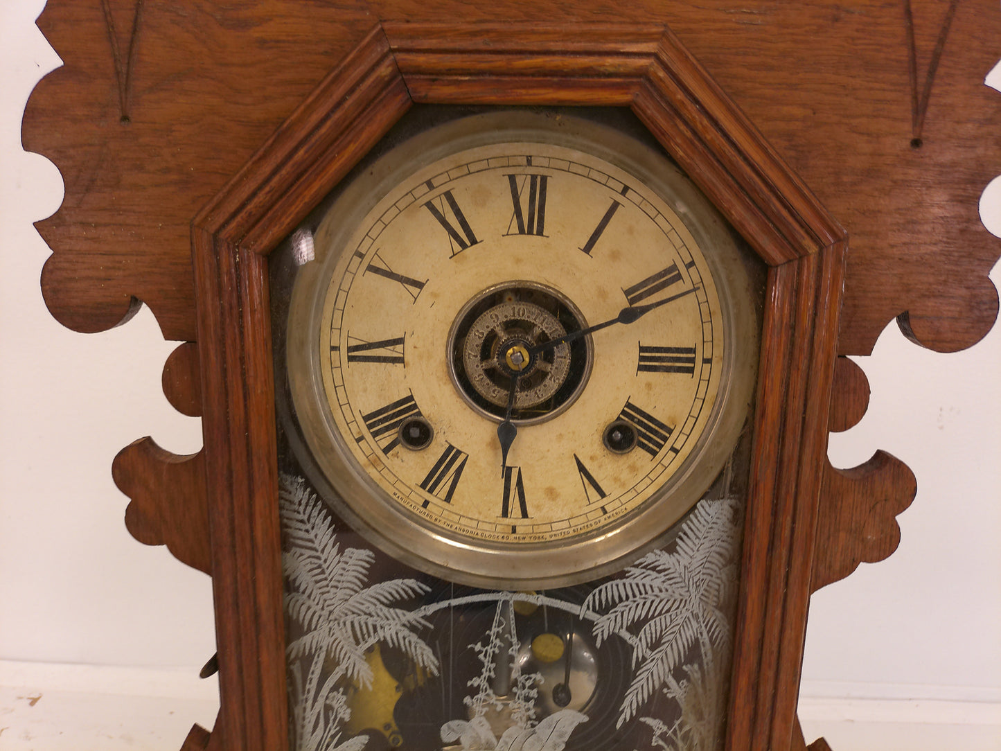 Ansonia Clock Co. Kitchen Mantel Clock with Alarm 8-Day TimeStrike Antique