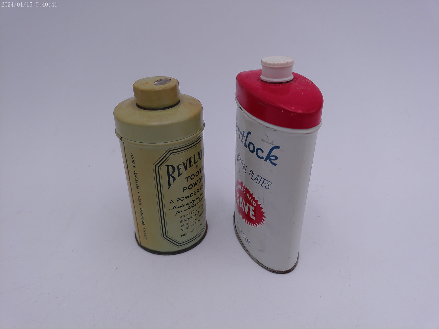 Revelation Tooth Powder Vintage DENTLOCK Holds Dental Plates