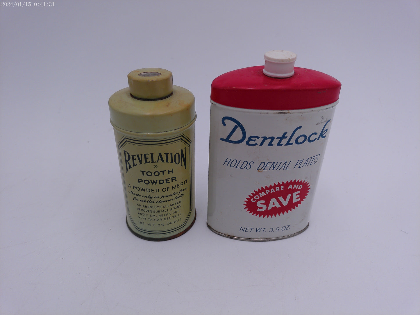 Revelation Tooth Powder Vintage DENTLOCK Holds Dental Plates