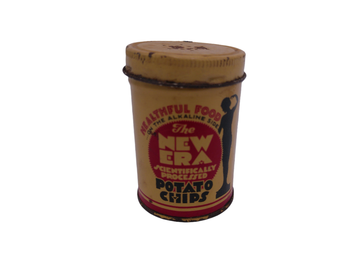 Vintage The New Era Scientifically Processed Potato Chip Tin