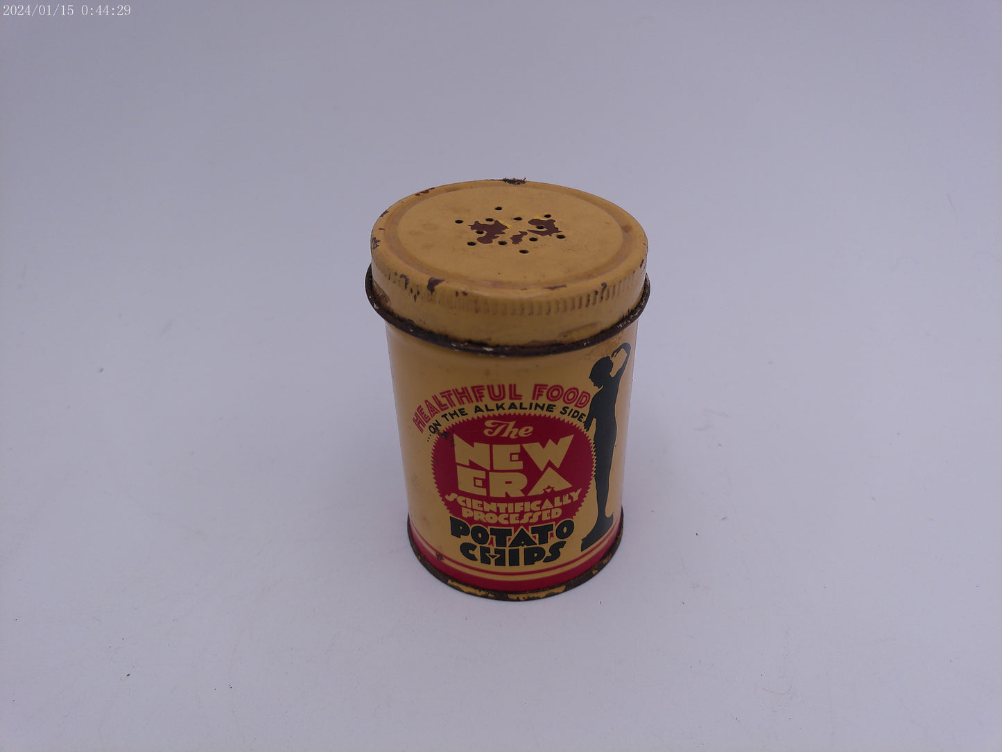 Vintage The New Era Scientifically Processed Potato Chip Tin