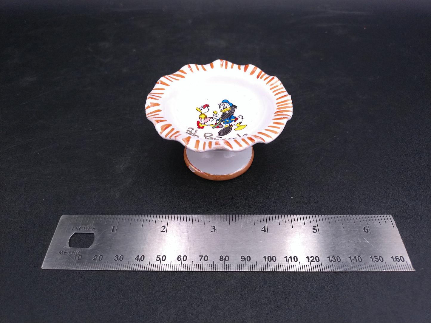 Disney Donald and Daffy Duck Bowl Signed by Rob Vintage