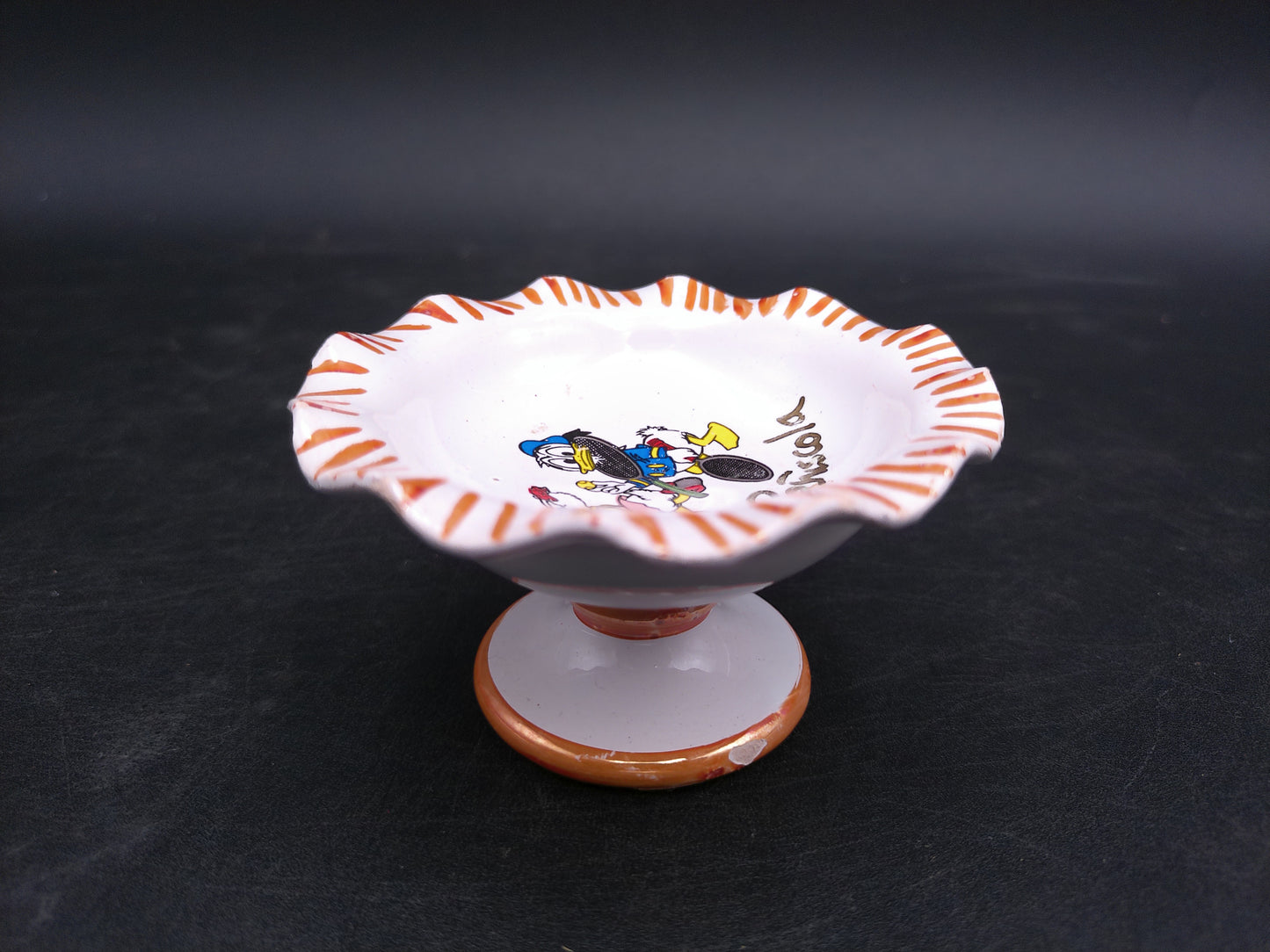 Disney Donald and Daffy Duck Bowl Signed by Rob Vintage