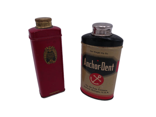 Vintage Mavis Talcum Powder Tin Can snd Rare Anchor Dent