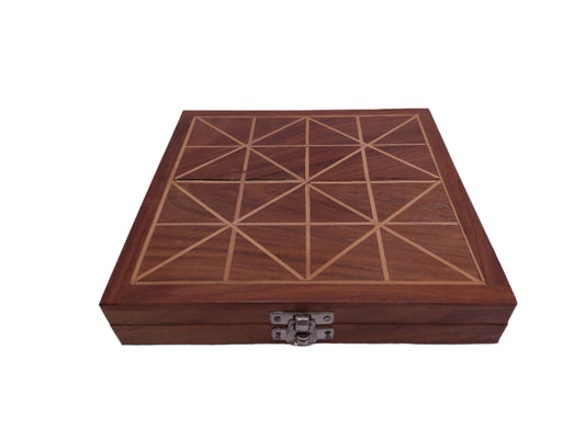 Tiger Moving Game Wooden Case and Hand Craved Pieces