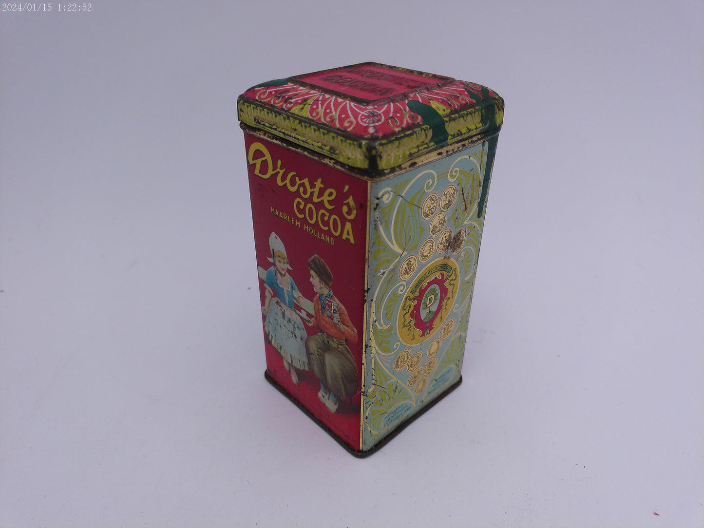 Vintage Tin: Droste's Dutch Cocoa w/ Dutch Children, 125th Anniversary, 1988