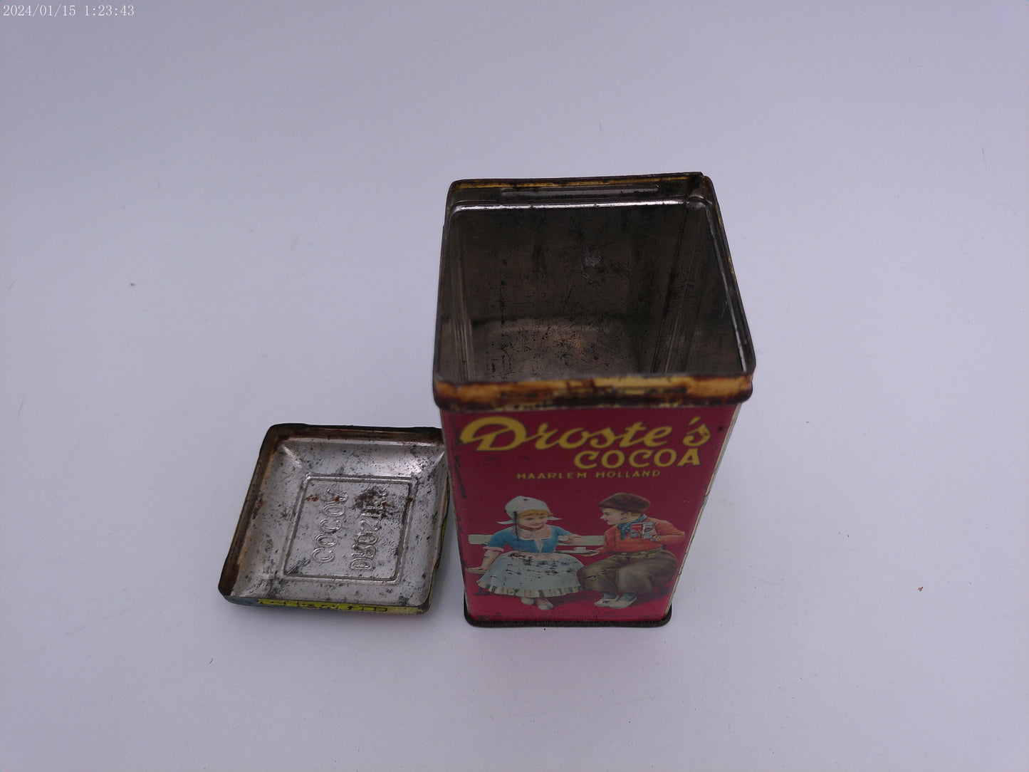 Vintage Tin: Droste's Dutch Cocoa w/ Dutch Children, 125th Anniversary, 1988