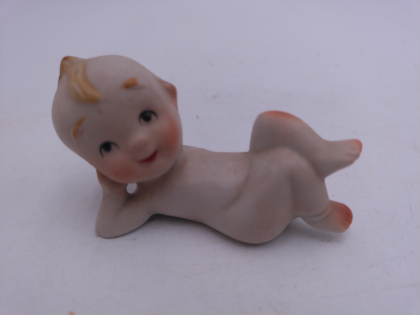 Kewpie Lot of 4 one is a bank Holding a Heart Sitting Figurines Bisque Porcelain