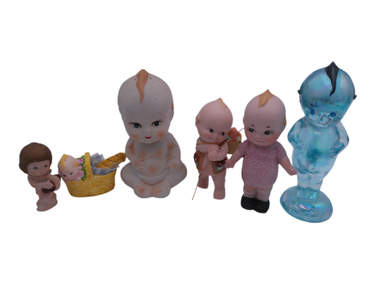 Kewpie Lot of 6 Hiding in Bread Basket Super Rare Figurines