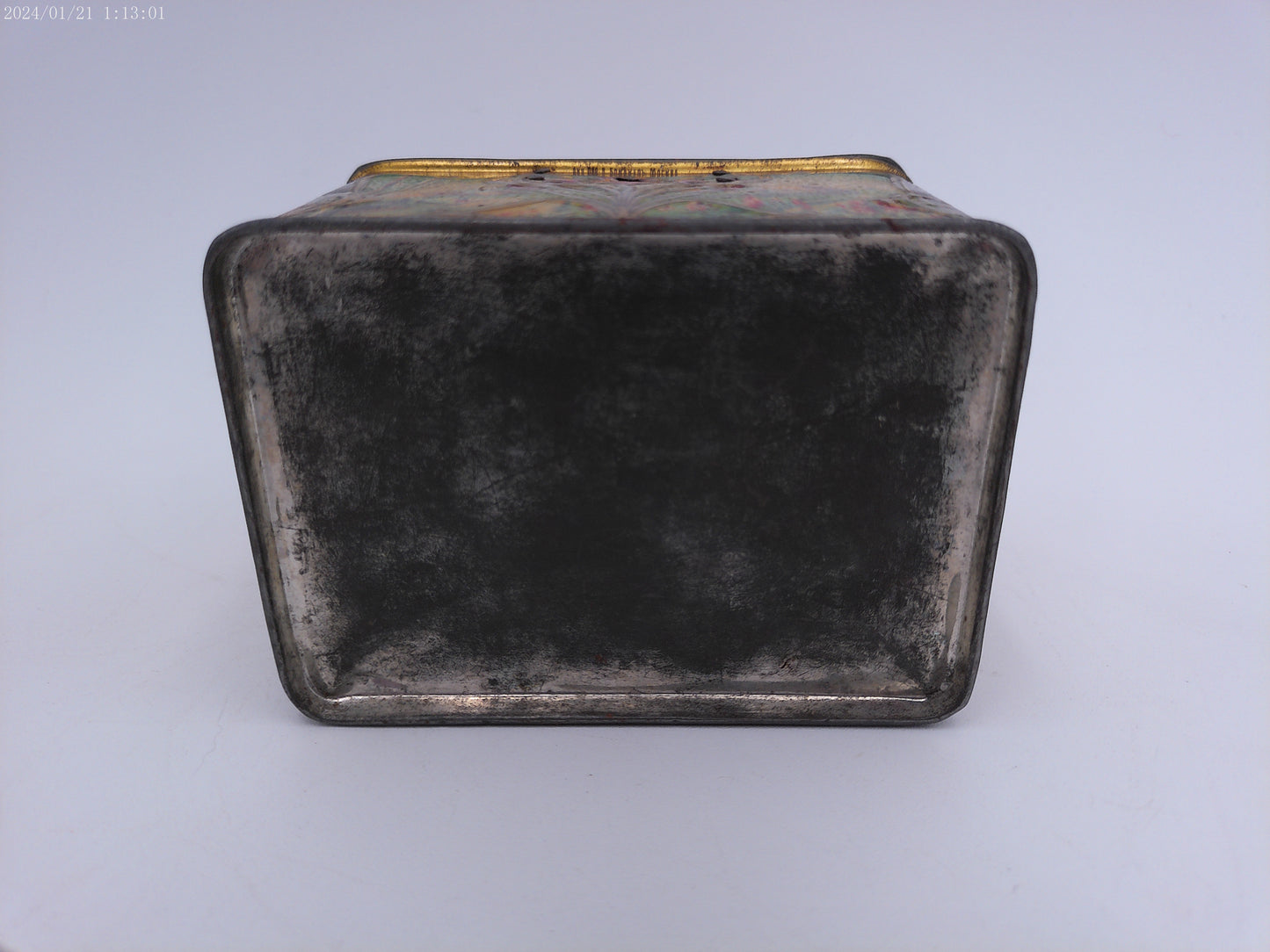 Antique ca. 1910 Russian Popov Brothers Tea Caddy Box hand painted TIN VINTAGE