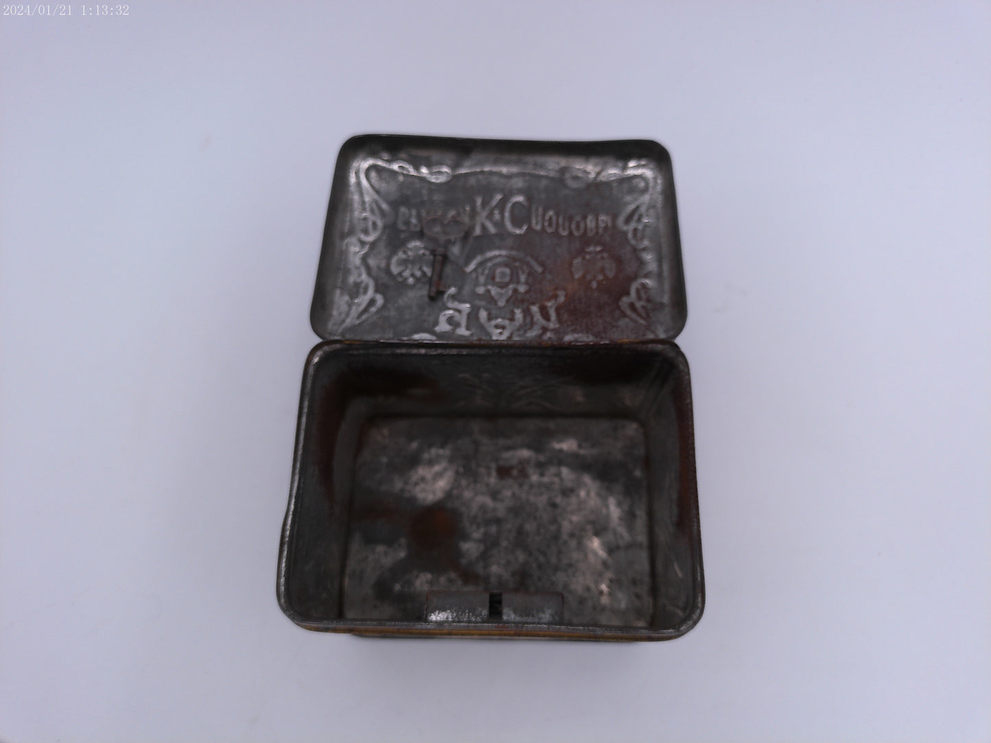 Antique ca. 1910 Russian Popov Brothers Tea Caddy Box hand painted TIN VINTAGE