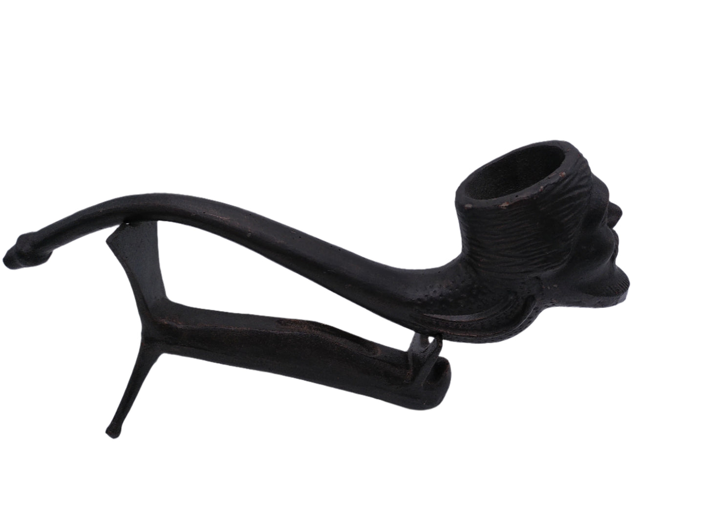 Large Cast Iron Smoking Pipe with Stand