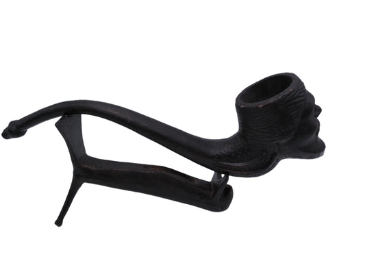 Large Cast Iron Smoking Pipe with Stand