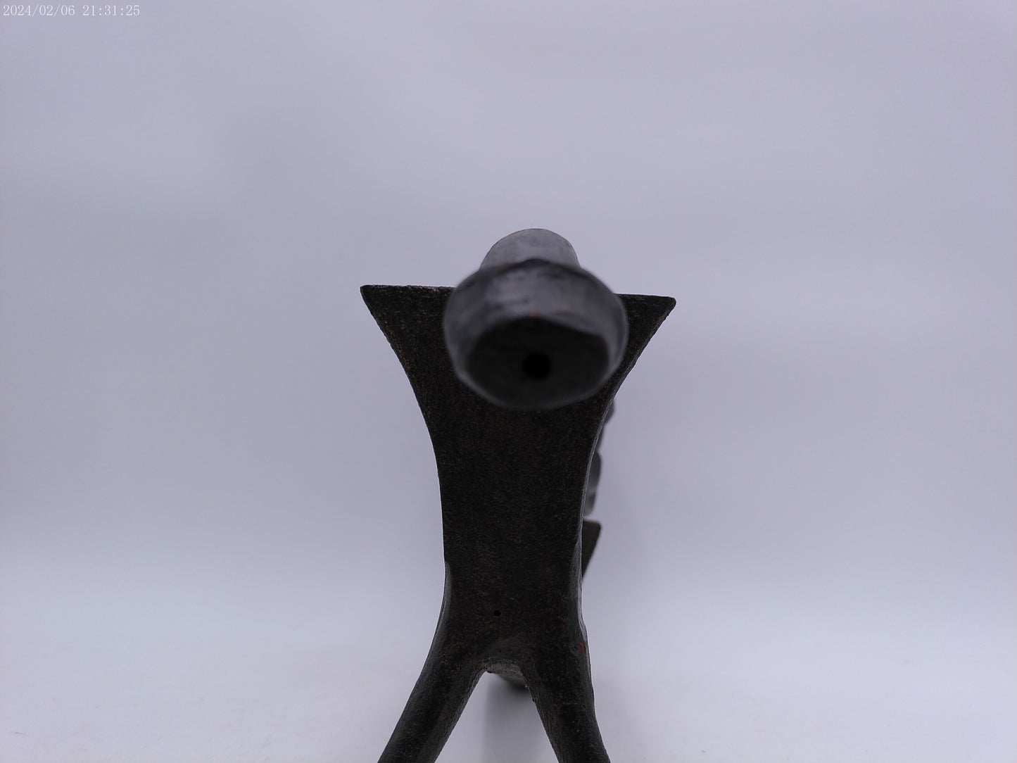 Large Cast Iron Smoking Pipe with Stand
