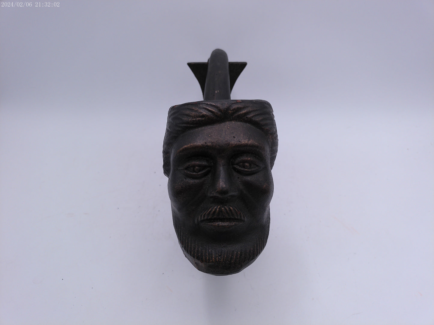 Large Cast Iron Smoking Pipe with Stand