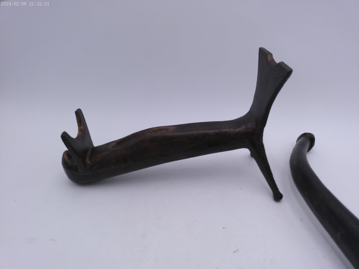 Large Cast Iron Smoking Pipe with Stand