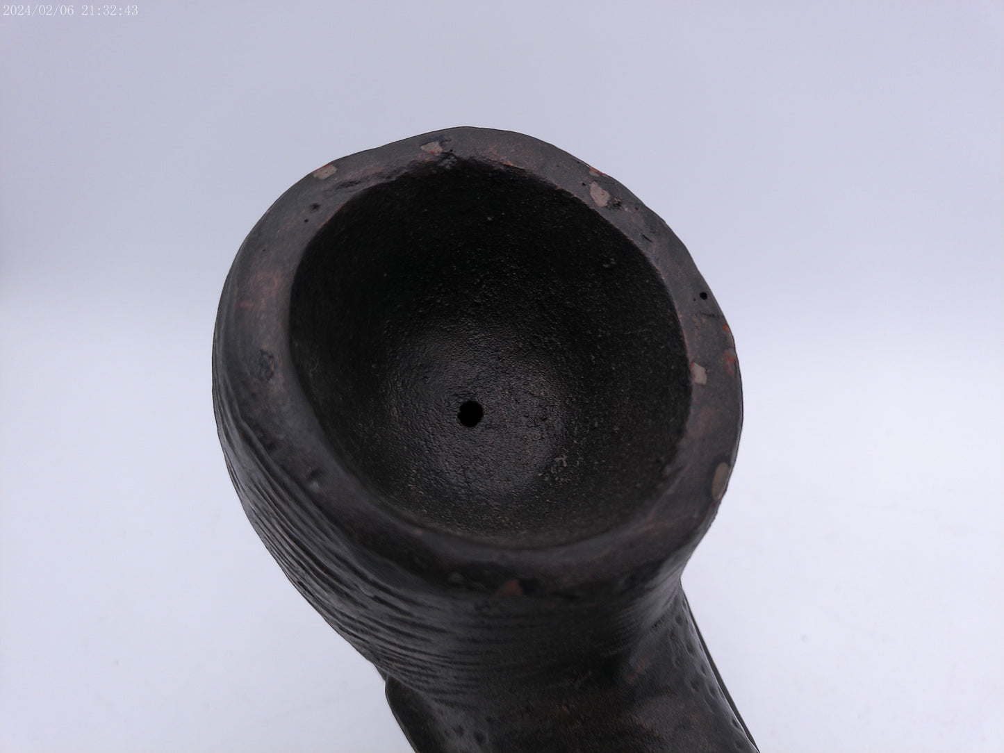 Large Cast Iron Smoking Pipe with Stand
