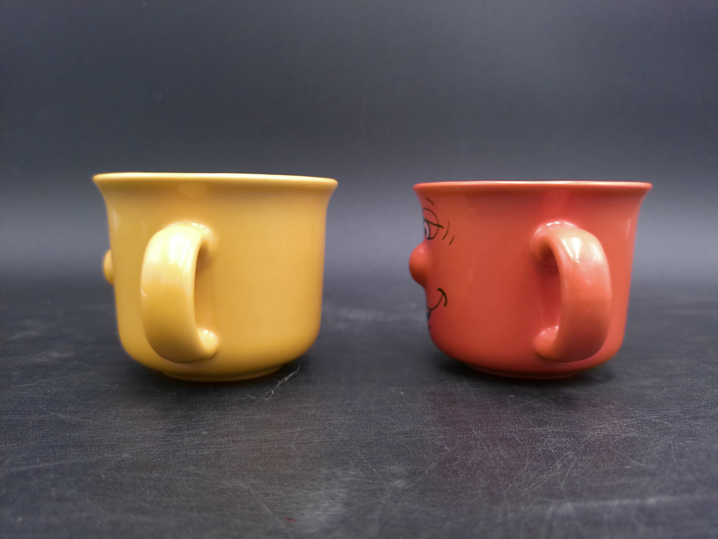 Funny Face Coffee Mugs Set of 2 Vintage