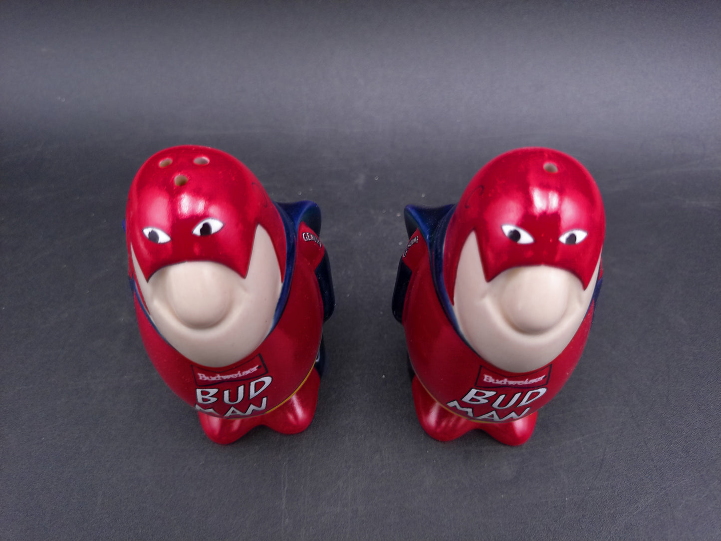 Bud Man Salt and Pepper Shakers from 1991 Budweiser with Box
