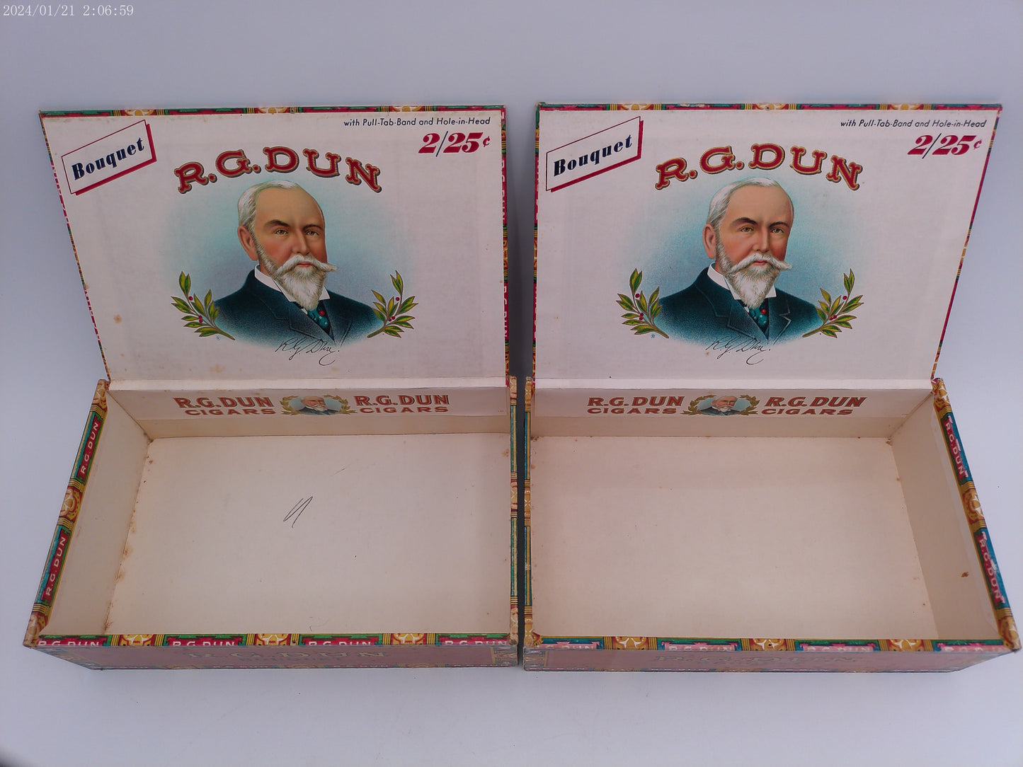 R.G. Dun Vintage Cigar Boxes Lot of 2 Set B