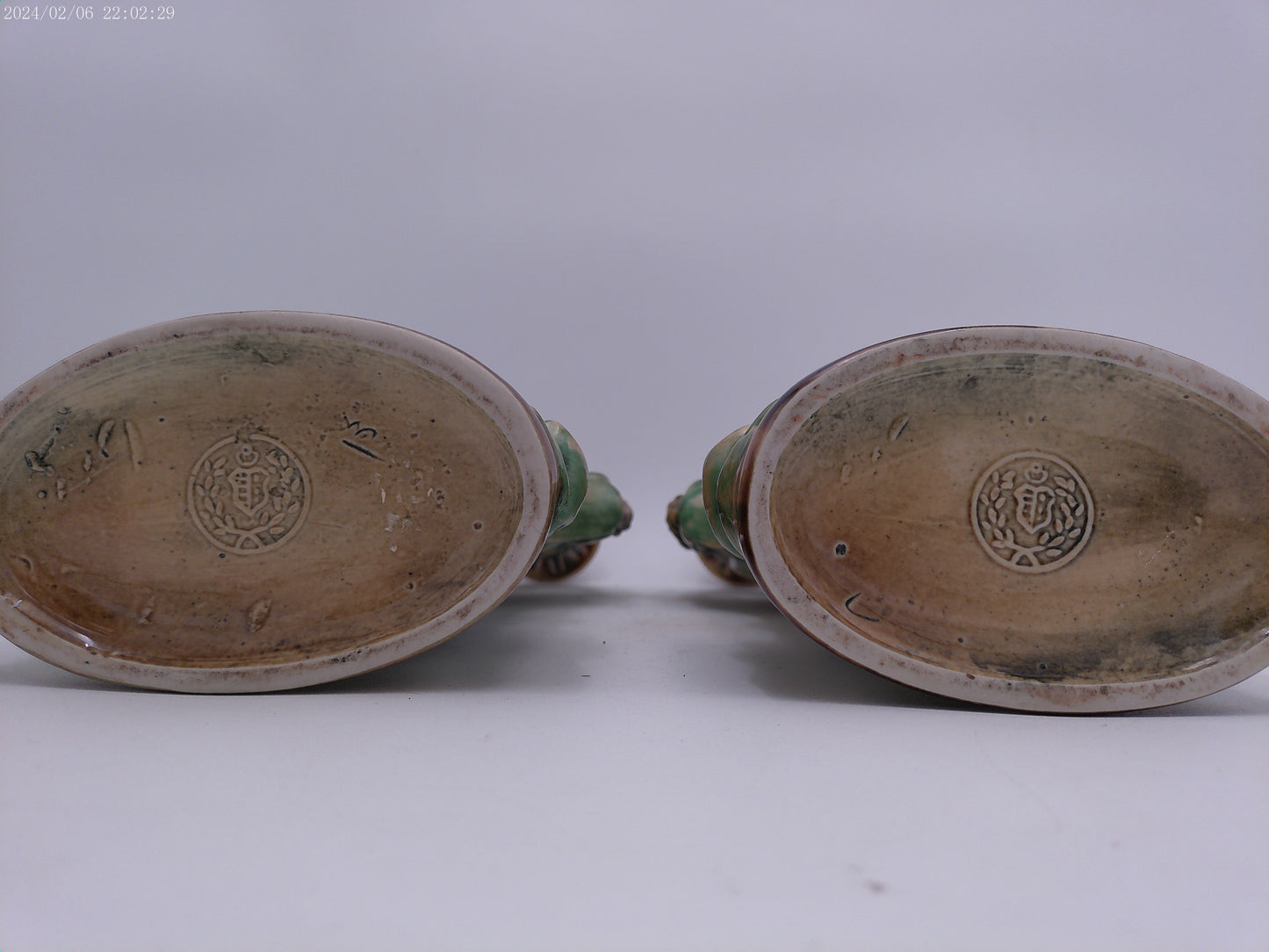 Pair Of ITALIAN Pottery Vintage Satute of a Lady Decanter Bottle