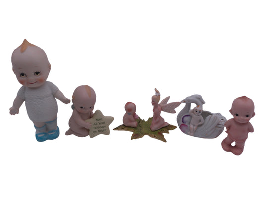 Kewpie Lot of 5 With a star tinker bell Swan Bowl