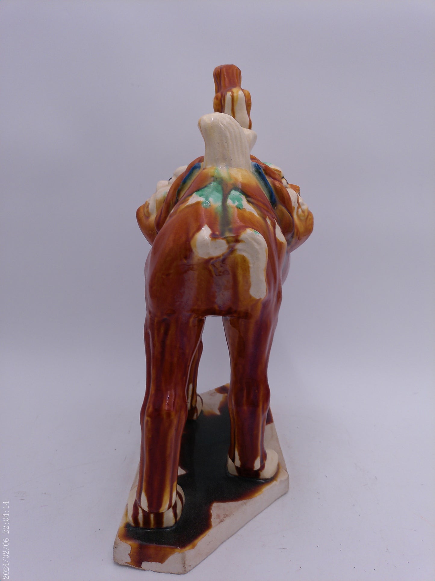 Camel Two Gargoyle Faces on Saddle with Fangs Marked Pottery Vintage