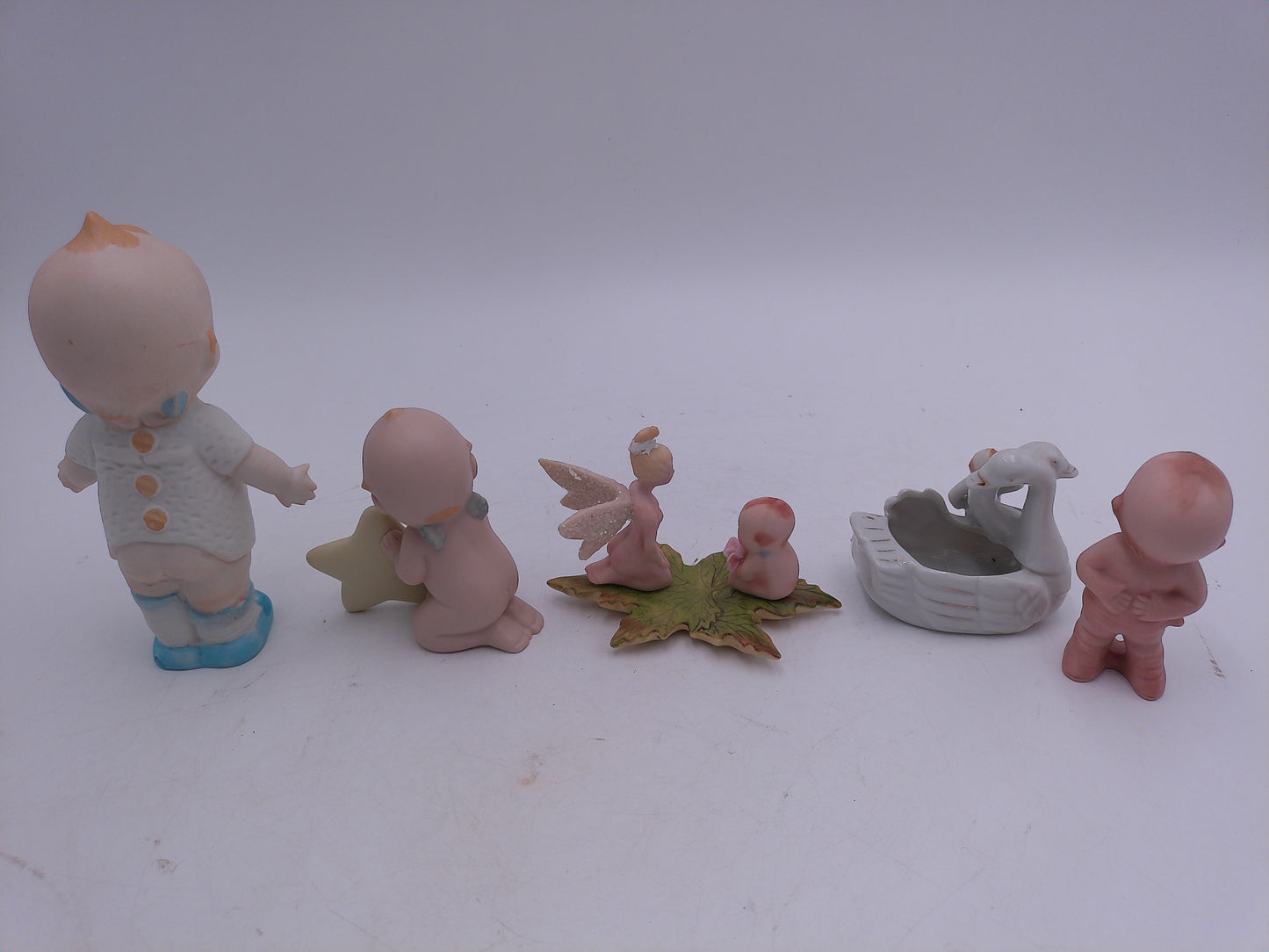 Kewpie Lot of 5 With a star tinker bell Swan Bowl