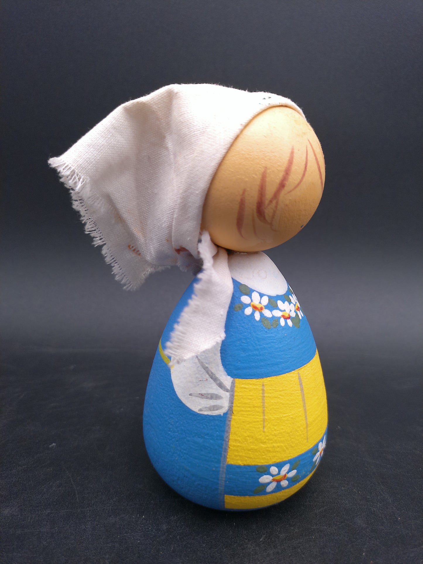 Small Wooden Doll Sweden Girl Vintage