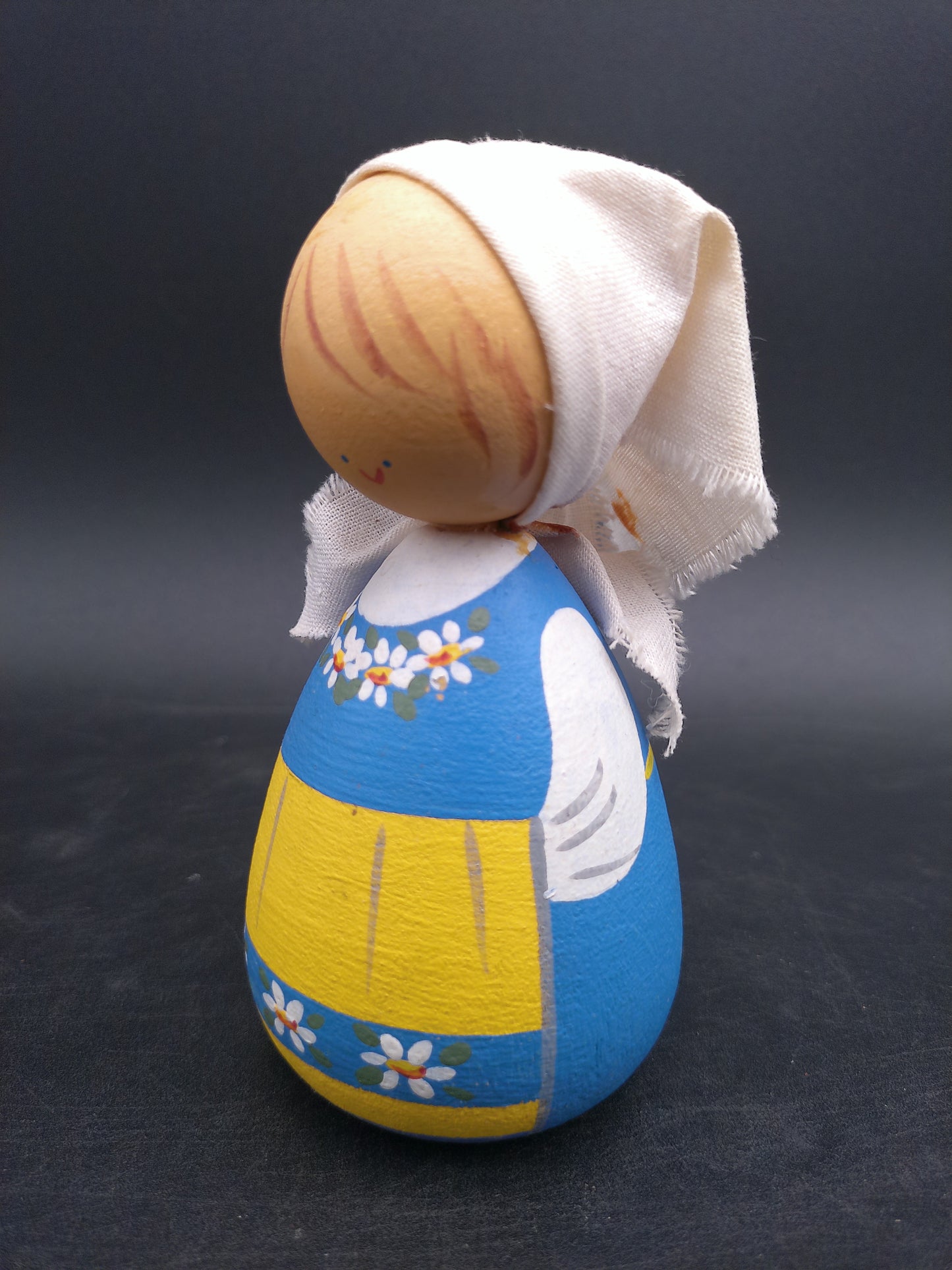 Small Wooden Doll Sweden Girl Vintage