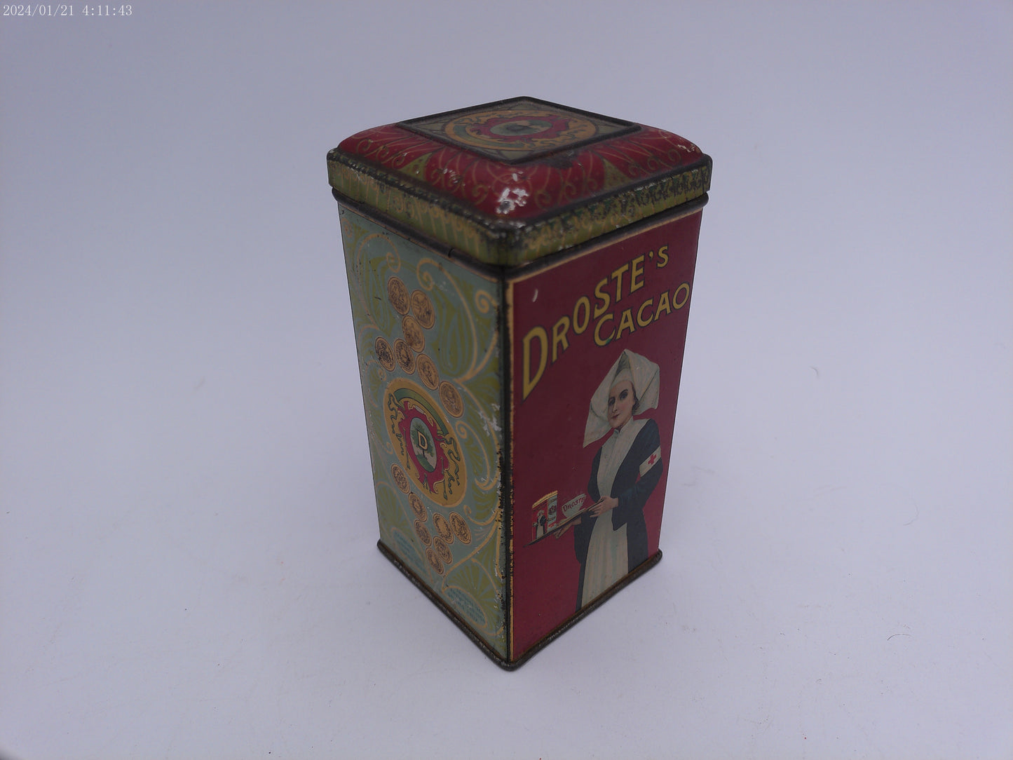 Vintage Cocoa Tin Advertising Droste's - Dutch Haarlem Hollan