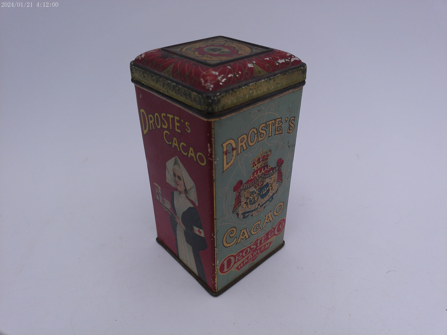 Vintage Cocoa Tin Advertising Droste's - Dutch Haarlem Hollan